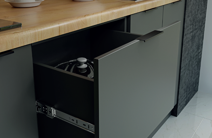 Detail výsuvné skříňky kolekce KRAFTY